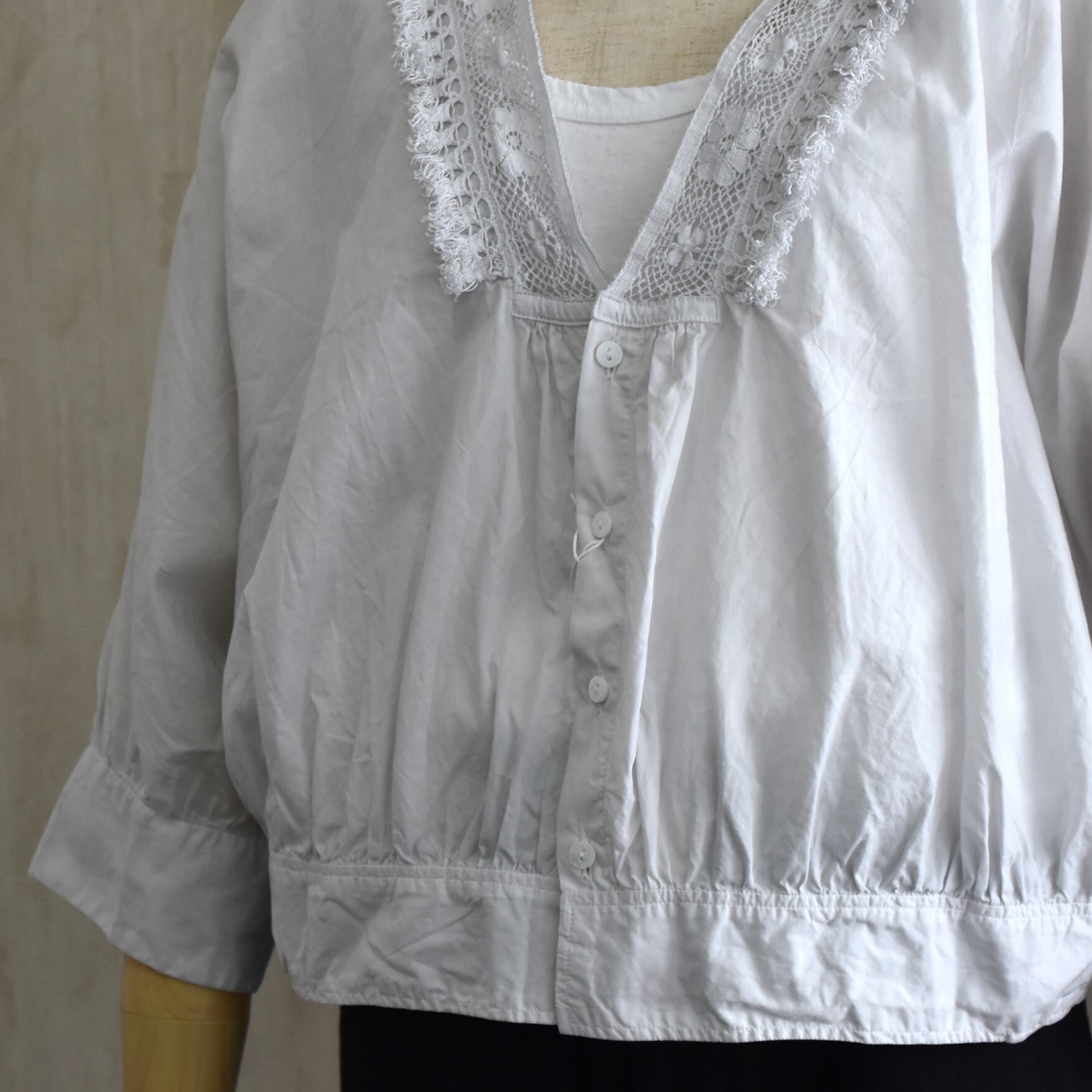 TOUJOURS(�g�D�W���[) / Natural Garment Dyed Fringe Lace Borelo Shirt #YM44VS04-AA(8)