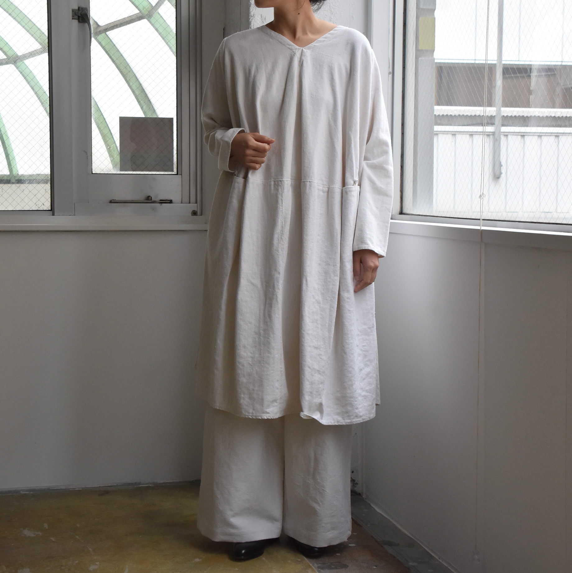 Whiteread (zCg[h) / WHITE LINEN DRESS No.1 #DRESS01-AA(9)