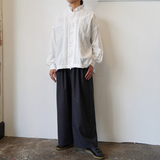 TOUJOURS(gDW[) Lace Pin Tuck Ruffle Shirt #MM43DS01(9)