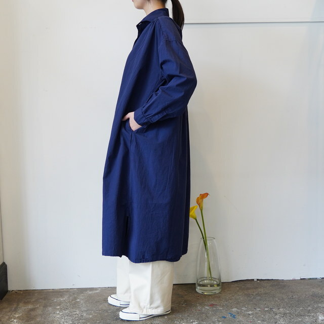 ARMEN(�A�[����) / 40s POPLIN OVER DYE WORK GATHERED SHIRT DRESS#INAM2555PD(9)