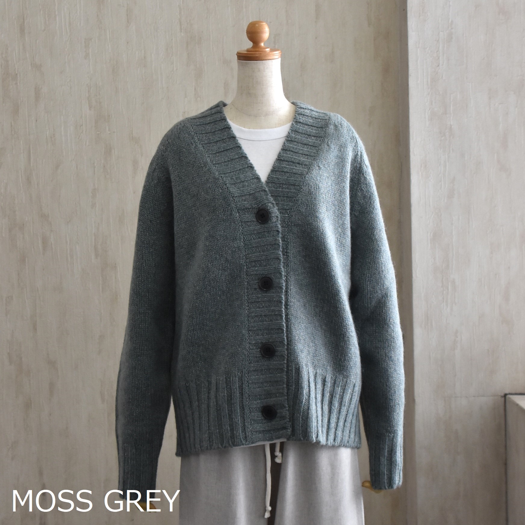 eleven 2nd (CuZJh) YAK LAMSWOOL CHUNKY V-NECK CARDIGAN #E2W-1093(9)