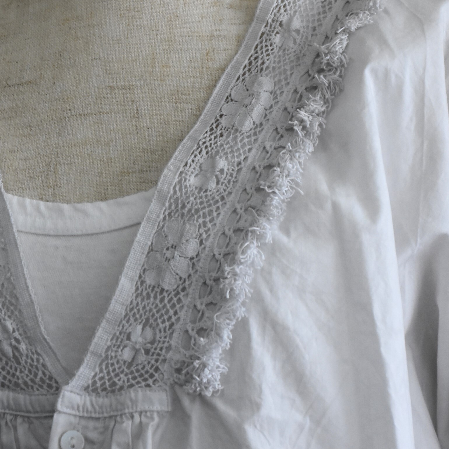 TOUJOURS(�g�D�W���[) / Natural Garment Dyed Fringe Lace Borelo Shirt #YM44VS04-AA(9)