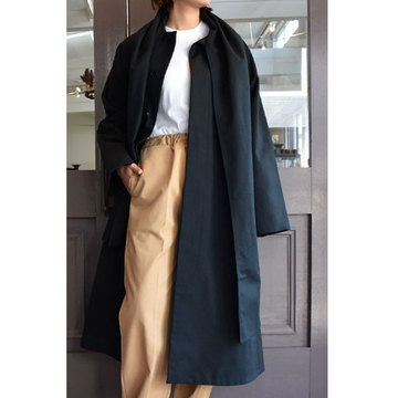 【40% off sale】CristaSeya(クリスタセヤ)  Maxi over coat with scarf (Black)