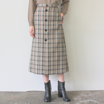 【40% off sale】AURALEE(オーラリー) DOUBLE FACE CHECK SKIRT(2色展開)_A9AS04BN【K】