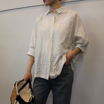 【22ss】TOUJOURS(トゥジュー)  lantern sleeve sack shirt#TM36GS01