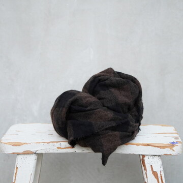 DANIELA GREGIS(_jG OWX) scialle shawl lavato(BLK CHECK)#SCI1WK43