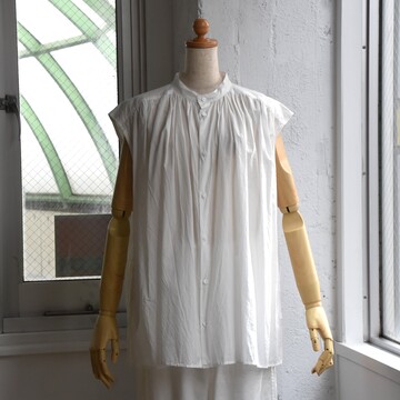 TOUJOURS(トゥジュー) / Pleated Sleeveless Long Shirt #MM42YS02-AA
