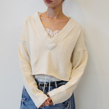 y30%OFFzNIDO(jh) V-NECK CROP SWEATER #V-NECKSWEATER