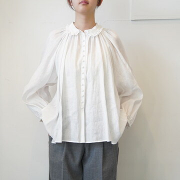 Bilitis dix-sept ans(reBXEfBZb^) LINEN GATHERED BLOUSE #2911-935