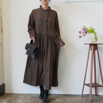 maison de soil(]h\C) / FRILL COLLAR SHIRT DRESS #INMDS25764