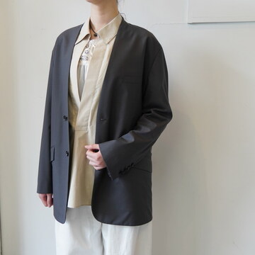 BOWTE(�o�E�g) EXTRA FINE WORSTED TOROPICAL COLLARLESS TAILORD JACKET #261-06-0005