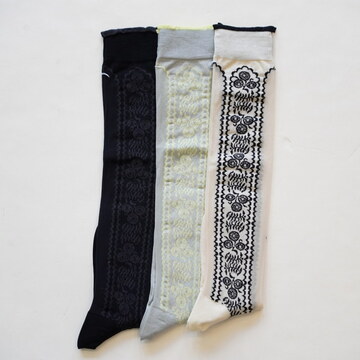 ANTIPAST (�A���e�B�p�X�g) / SHEER FLOWER HIGH SOCKS�y3�F�W�J�z #AM-817HS